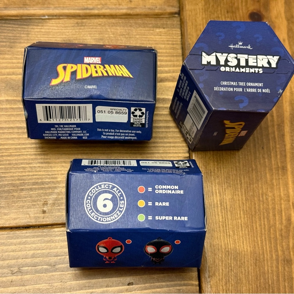 2025 Marvel Spider-man Hallmark Mystery Blind Box Christmas Ornaments - Lot Of 3